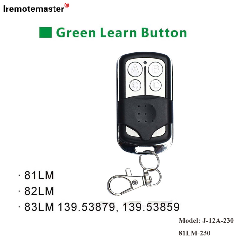 សម្រាប់ 81LM 82LM 83LM Green Learn Button 390MHz Gate Door Transmitter Remote Transmitter