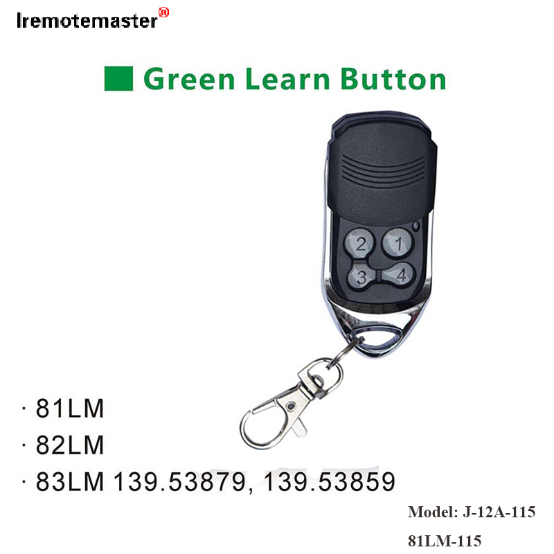 សម្រាប់ 81LM 82LM 83LM Green Learn Button Garage Door Opener Remote Opener 390MHz