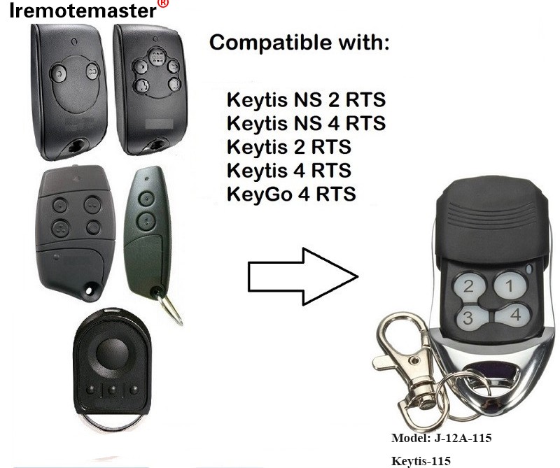 សម្រាប់ Keytis NS 2 RTS Keytis NS 4 RTS Garage Door Control Remote Control 433.42MHz