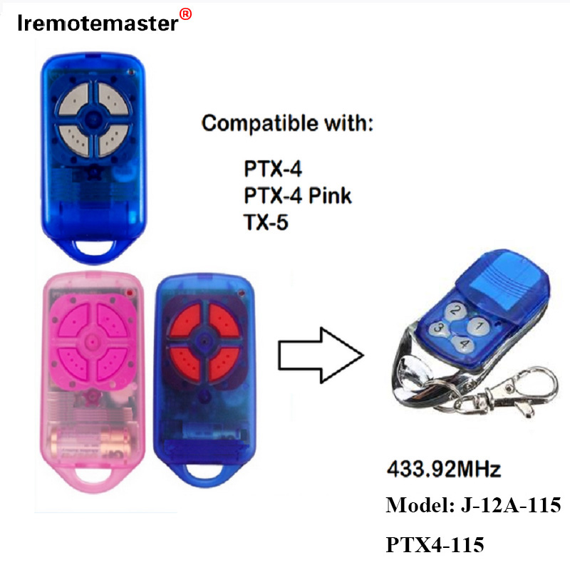សម្រាប់ PTX4 433.92 MHz Rolling Code Garage Door Remote Control