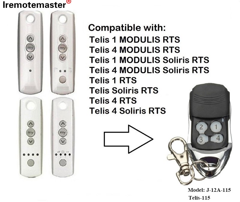សម្រាប់ Telis 1 RTS Telis Soliris RTS 4 RTS Garage Door Control Remote Control 433.42MHz